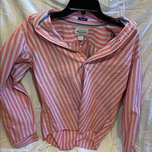 Abercrombie & Fitch Pink and White Striped Men's Shirt